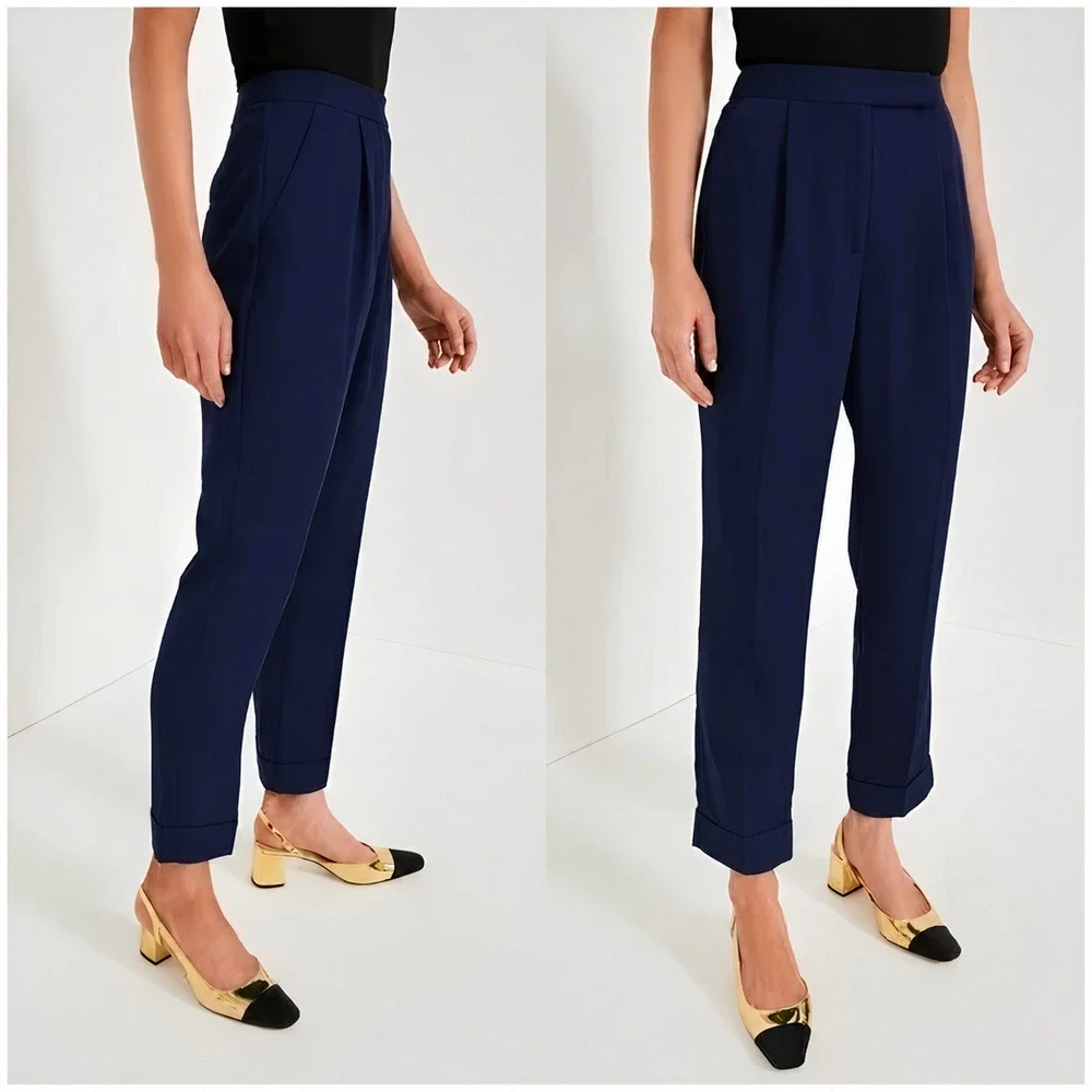TUCKERNUCK Navy Duncan Pleated Trouser Size 10 NWT Retail $178 Tuckernuck